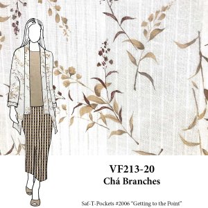 VF213-20 Chá Branches - Subtle Textured Novelty Linen Fabric