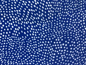 VF214-30 Rickey Polka Blue - Splattered White Dots on Royal Blue SofTouch Polyester Peachskin Fabric