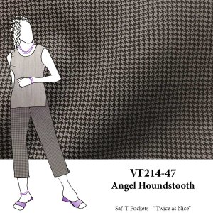 VF214-47 Angel Houndstooth - Warm Grey and Black Cotton Twill Fabric