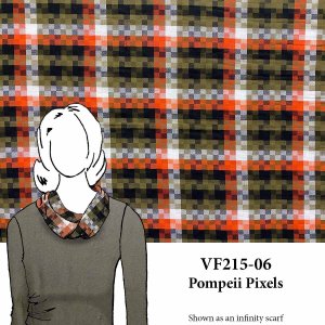 VF215-06 Pompeii Pixels - Reversible Cross-woven  Autumnal Cotton Gauze Fabric