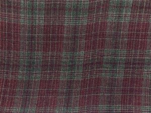 VF215-15 Spa Supremo - Reversible Double-woven Burgundy and Grey Wool Plaid Gauze Fabric