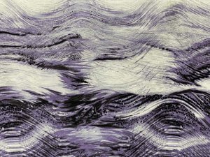 VF215-24 Quake Waves Designer Combed Cotton Shirting with Grey-Purple-Black Large Print Fabric by Tori Richards