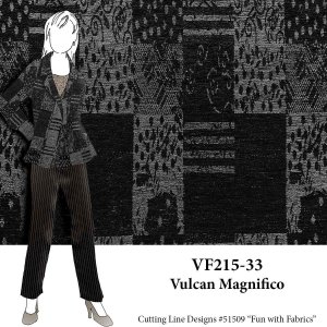 VF215-33 Vulcan Magnifico - Black and Grey Italian Reversible Chenille Jacket Fabric