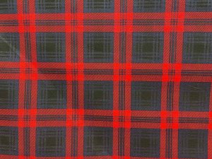VF216-17 Vixen Secundo - Navy and Red Tartan Print Cotton Shirting Fabric