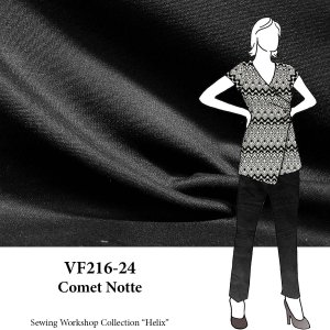 VF216-24 Comet Notte - Rich Black Firm Ponte di Roma Double Knit Fabric