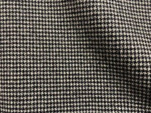 VF216-29 Donner Woolen - Pewter and Black Houndstooth Wool Blend Italian Stretch Coating Fabric