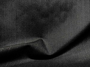 VF216-34 Donner Twinkle - Black Worsted Wool Suiting Fabric with Subtle Silver Pinstripes