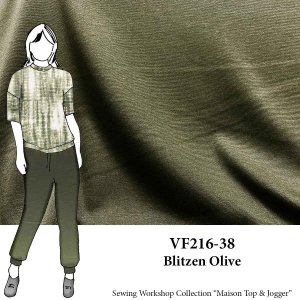 VF216-38 Blitzen Olive - Soft and Supple Sofie Ponte di Roma Knit Fabric