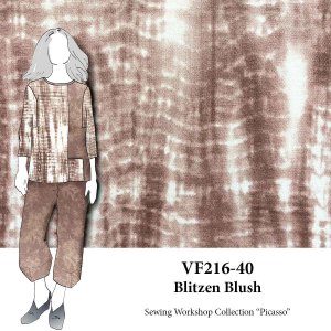 VF216-40 Blitzen Blush - Dark Rose Tie Die Lightweight French Terry Knit Fabric