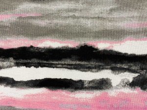 VF221-09 Lore Horizon - Wide Rayon Jersey Knit Fabric with Horizontal Grey and Pink Striation