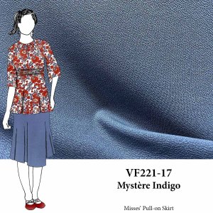 VF221-17 Mystère Indigo - Denim Blue Liverpool Crepe Knit Fabric