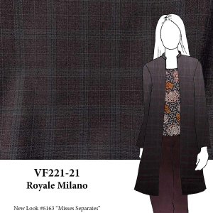 VF221-21 Royale Milano - Dark Plum Fine Italian Worsted Menswear Woolen Fabric
