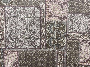 VF221-28 Royale Frisco - Designer Combed Cotton Shirting Fabric with Claret and Cocoa Paisley