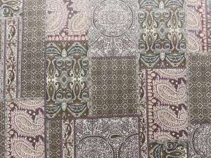 VF221-28 Royale Frisco - Designer Combed Cotton Shirting Fabric with Claret and Cocoa Paisley