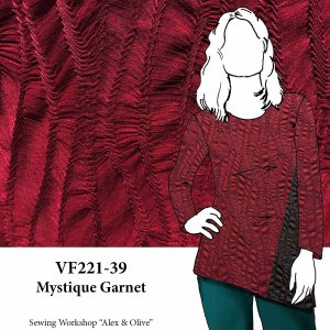 VF221-39 Mystique Garnet - Ruched Burgundy Caliste Knit Fabric by Telio