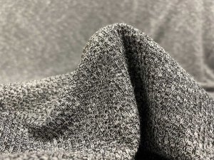 VF221-48 Lucy Ash - Heathered Grey Rayon Blend Sweater Ribbed Knit Fabric