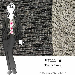 VF222-10 Tyros Cozy - Heathered Charcoal Cotton-Rich French Terry Sweater Knit Fabric