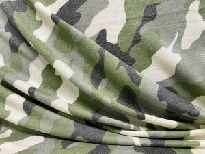 VF222-14 Tyros Green Camo Green - Camouflage French Terry Knit Fabric