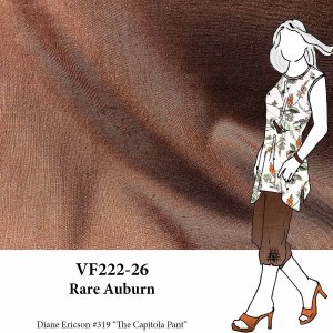 VF222-26 Rare Auburn - Chocolate Brown Linen Blend Fabric
