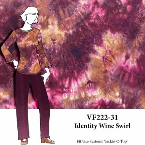 VF222-31 Identity Wine Swirl - Burgundy Tie-dye Double Brushed ITY Sof-Knit Fabric
