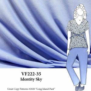VF222-35 Identity Sky - Blue 9oz Polyester All-way Stretch Jersey Knit Fabric