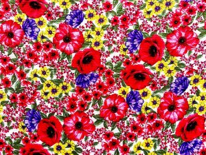 VF222-41 Physic Meadow - Red and Purple Floral Bulgari Knit Fabric