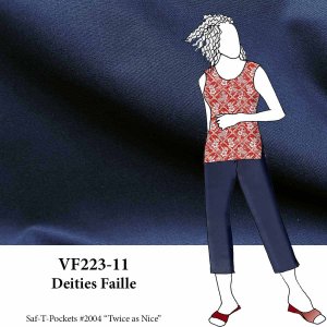 VF223-11 Deities Faille - Navy Brushed Cotton 68” Wide Tightly Woven Bottomweight Fabric