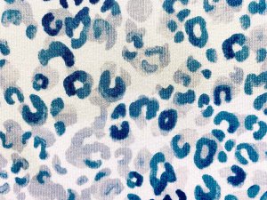VF223-16 Volcano Wildling - Hues of Blue and Grey Stylized Animal Spots on 66” Lightweight Rayon Jersey Fabric