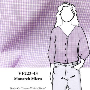 VF223-43 Monarch Micro - Lavender and Ivory Mini Plaid Cotton Batiste Shirting Fabric
