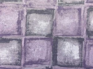 VF224-04 Cacao Tiles - Pale Lavender Linen and Grey Combed Cotton Print Fabric by Tori Richard