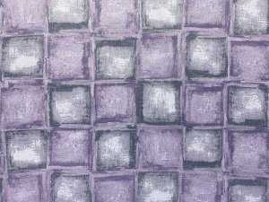 VF224-04 Cacao Tiles - Pale Lavender Linen and Grey Combed Cotton Print Fabric by Tori Richard