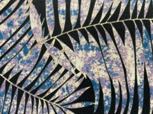 VF224-06 Cacao Fronds - Lavender, Steel and Beige Leaf Cotton Print Fabric by Tori Richard