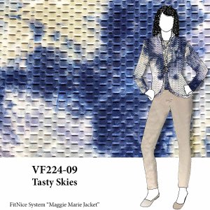 VF224-09 Tasty Skies - Navy and Steel-blue Textured Honeycomb Knit Fabric