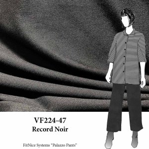 VF224-47 Record Noir - Rich Black Medium Weight Wide Rayon Jersey Knit Fabric