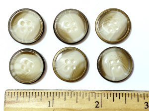 VF224-BUT-01  Four-hole Clothing Button - .75 inch - 6 per package