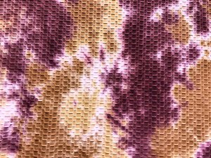 VF225-09 Persephone Honeycomb - Dark Burgundy with Gold and Cream Textured Knit Fabric