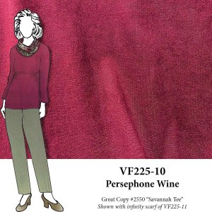 VF225-10 Persephone Wine - Dark Burgundy Double-brushed Suede-like ITY Knit Fabric