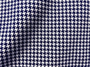 VF225-16 Celtic Eastwick - Navy and White Houndstooth Heavy Cotton Knit Fabric