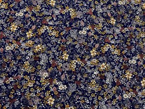 VF225-30 Ohigan Meadow - Dressweight Linen-look Polyester Floral Print Fabric