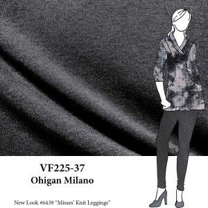 VF225-37 Ohigan Milano - Heathered Dark Grey Supple and Elegant Ponte Double Knit Fabric
