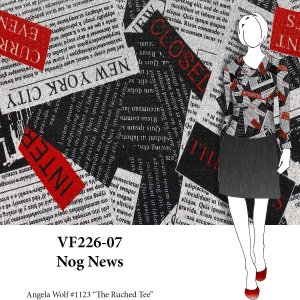 VF226-07 Nog News - Super Soft Sweater Knit Fabric with News Print Design