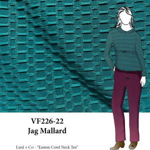 VF226-22 Jag Mallard - Blue-Green Honeycomb Knit Fabric
