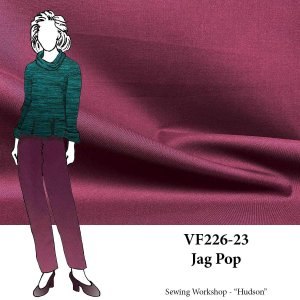 VF226-23 Jag Pop - Burgundy Stretch Cotton Blend Poplin Fabric