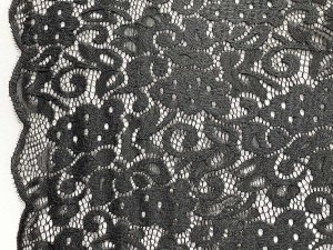 VF231-06 Strad Lace - Rich Black Stretch Lace Fabric