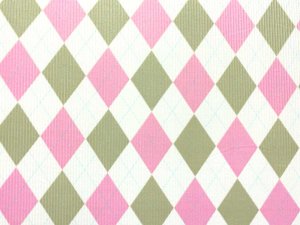 VF231-17 Extant Argyle - Pink and Avocado Green Rib Knit Fabric