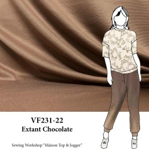 VF231-22 Extant Chocolate - Supple Brown Ponte de Roma Fabric