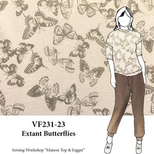 VF231-23 Extant Butterflies - Imported French Terry Knit Fabric