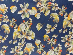VF232-11 Louis Lawn - Digital Floral Print on Pale Navy Blue Cotton Lawn Fabric