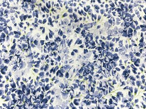 VF232-15 Louis Petals - Blue Stylized Floral Print on Cotton-Rayon Jersey Knit Fabric