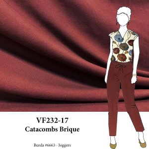 VF232-17 Catacombs Brique - Ruddy-brown Medium-weight Cotton Jersey Knit Fabric